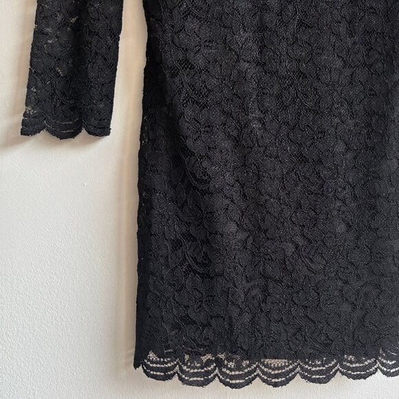 Sz2 Diane von Furstenberg Authentic Mini Black Lace Dress – Perfect LBD! - Picture 10 of 14